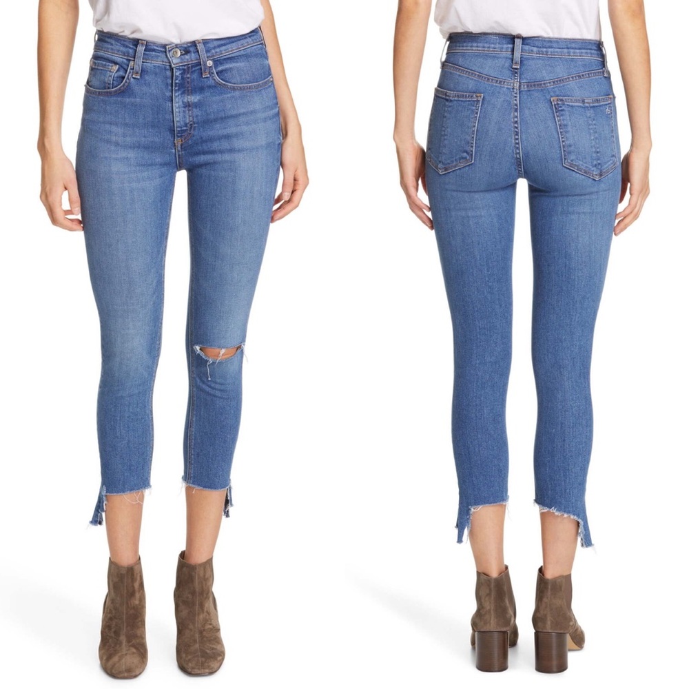 Rag & Bone • Nina High Waist Raw Step Hem Jeans 26